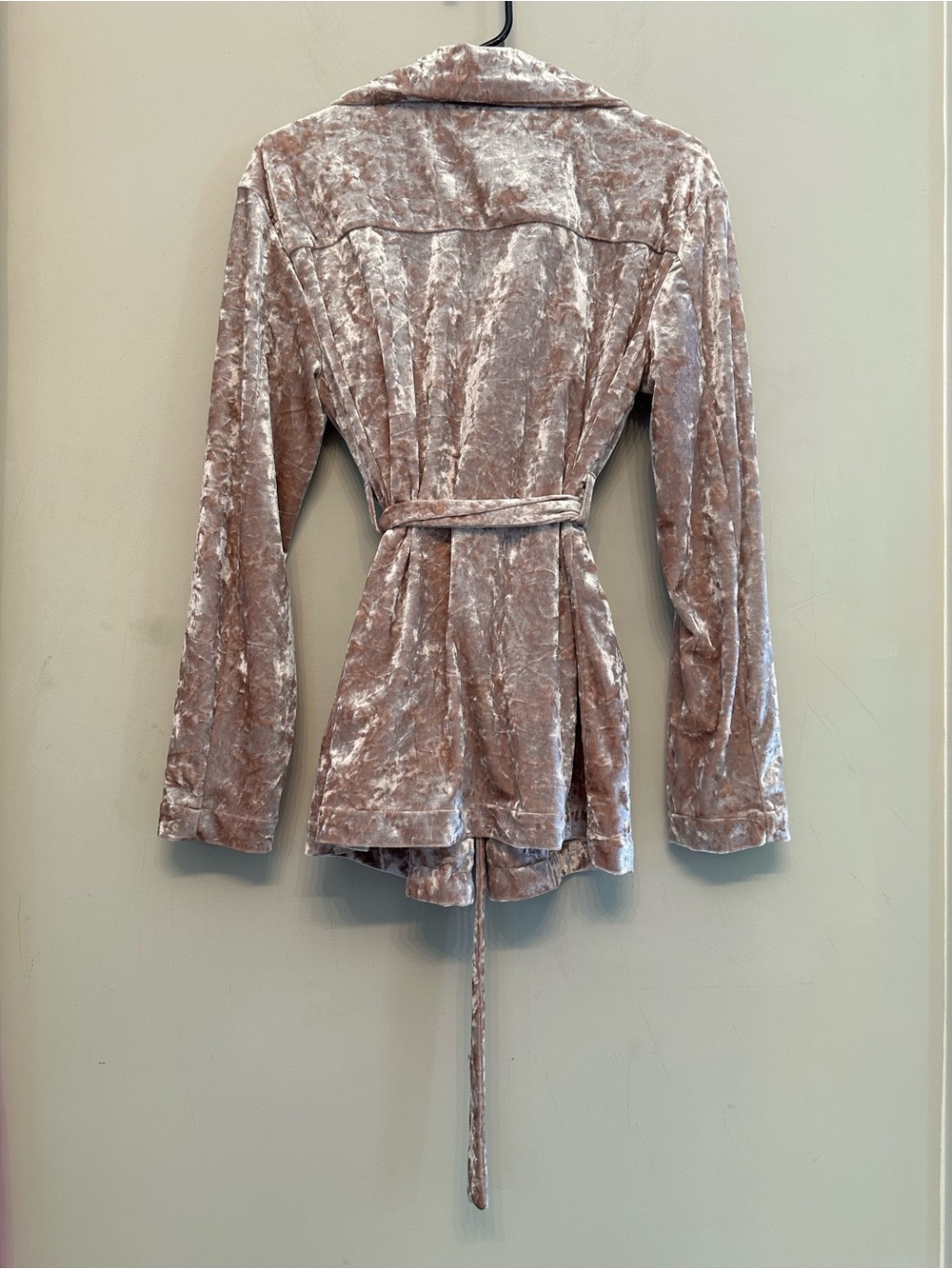 Chelsea28 Crushed Velvet Tie-Waist Blazer - Light Pink Size XS - Picture 4 of 5